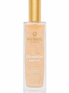 Infinite Beauty Coconut Shimmer Body Oil 5 fl oz Hydrating Glow Moisturizing Oil